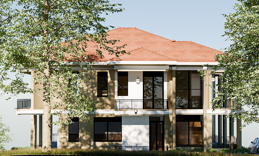 3D render aerial overview