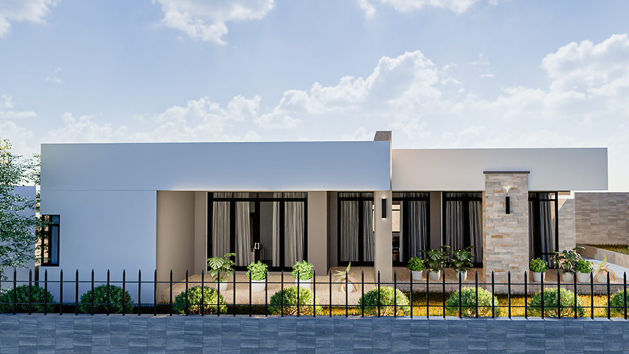 3D render front elevation