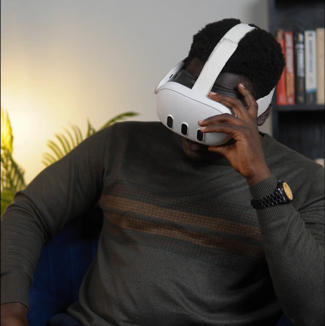 Person wearing a VR headset