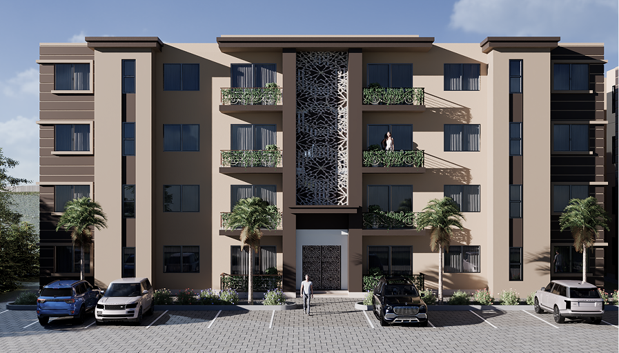 Taza-Fasi completed apartment block exterior