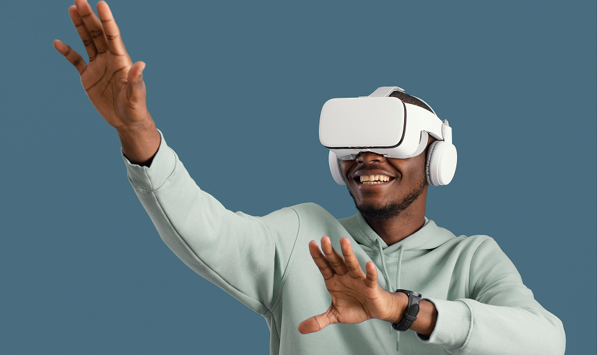 Person experiencing virtual reality